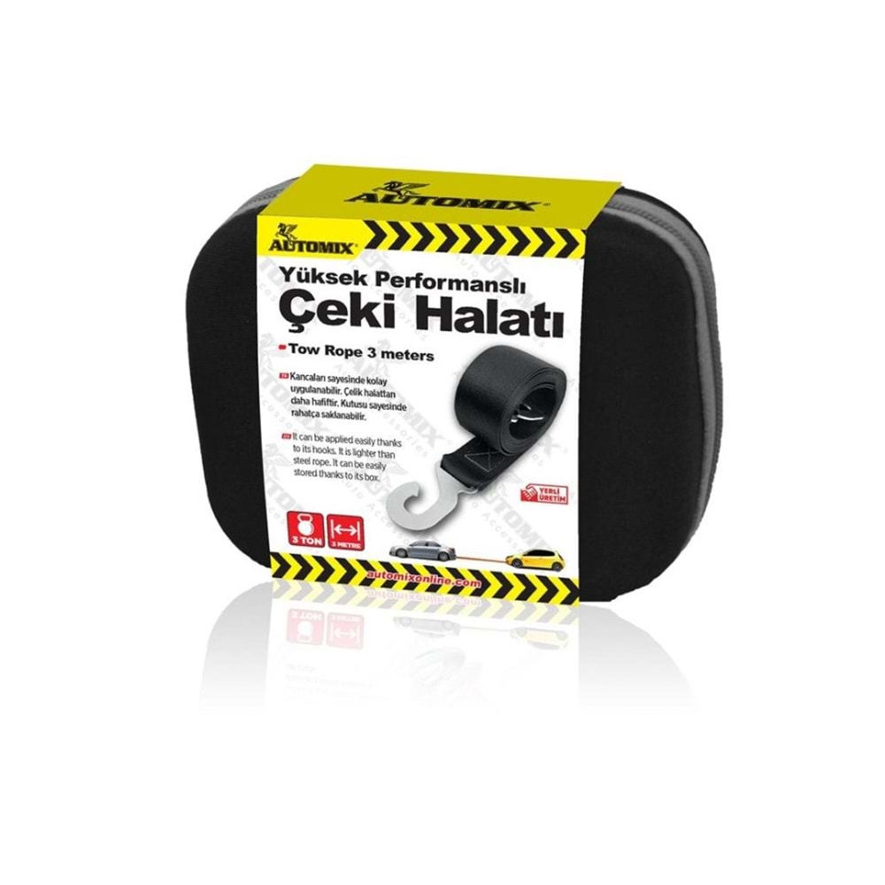 AUTOMIX ÇEKİ HALATI 3 TON 3 MT. ÇANTALI LÜKS TİP