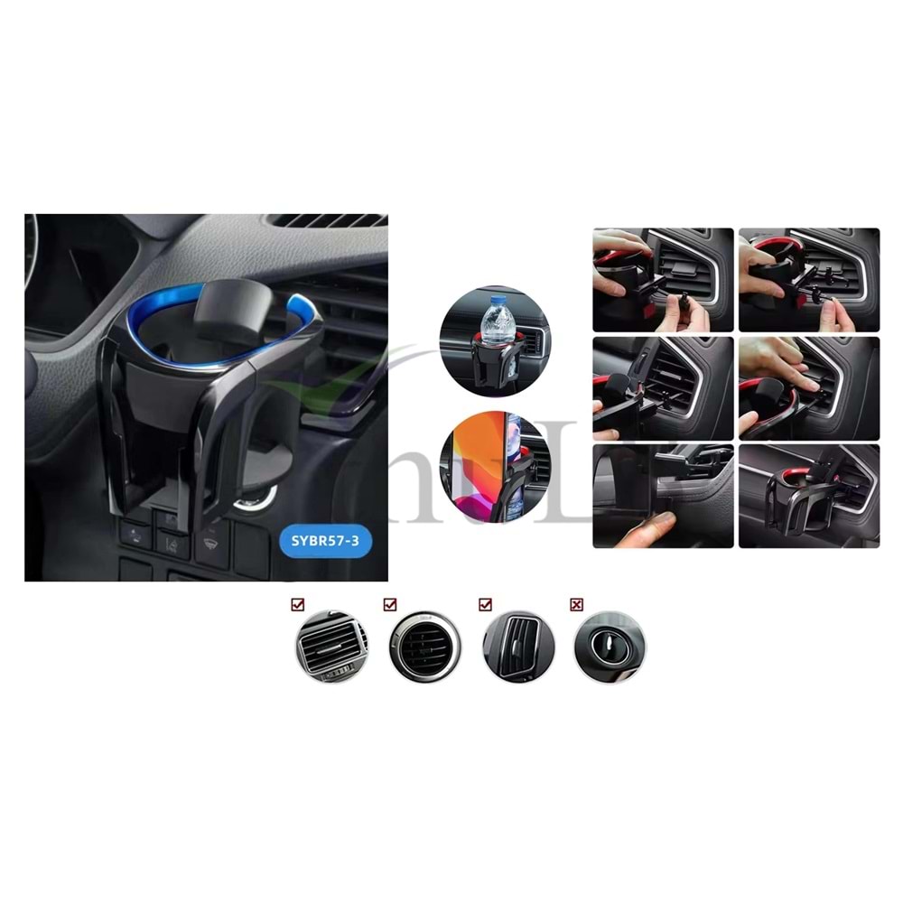 TELEFONLUK+BARDAKLIK TUTUCU -57-3 MAVİ-SİYAH