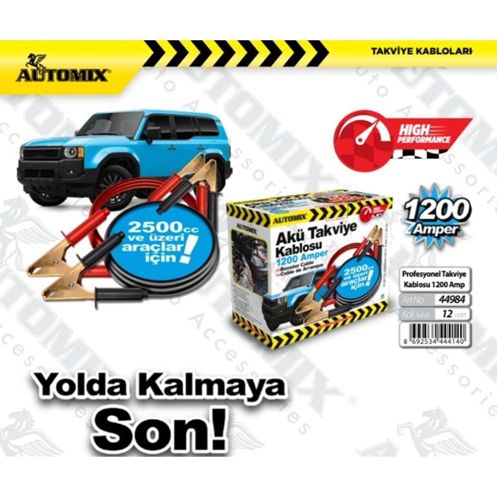 AUTOMIX AKÜ TAKVİYE KABLOSU 1200 AMPER
