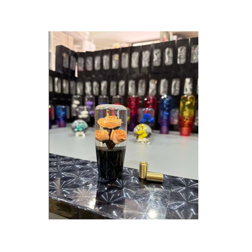 VİTES TOPUZU VT07 10 CM. TURUNCU ÇİÇEKLİ