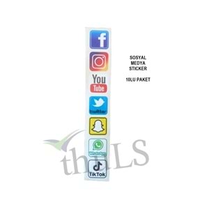 SOSYAL MEDYA STICKER 10LU PAKET