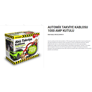 AUTOMIX AKÜ TAKVİYE KABLOSU 1000 AMPER