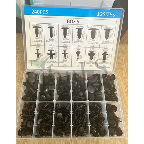 KLİPS SETİ DAVLUMBAZ 240 PRÇ. SİYAH