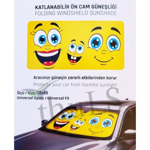GÜNEŞLİK BASKILI EMOJI MODEL 135 CM X 65 CM