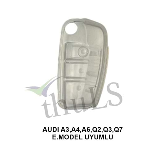 ŞEFFAF ANAHTAR KILIFI 82- AUDI A3,A4,A6,Q2,Q3,Q7 E.MODEL UYUMLU