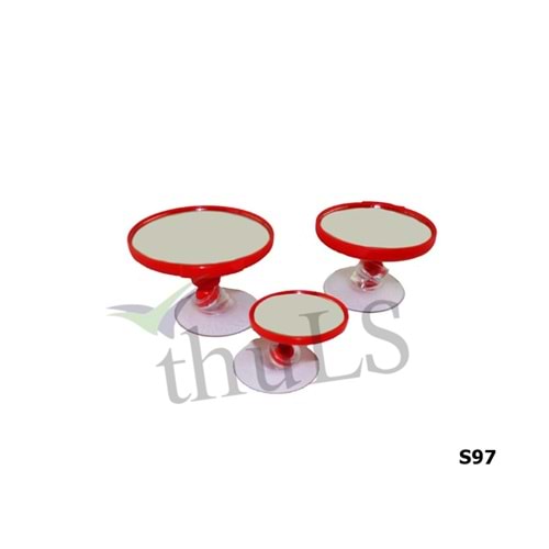 AYNA SETİ 3LÜ YUVARLAK KIRMIZI S97