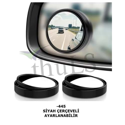 KÖR NOKTA AYNA -445 YUVARLAK SİYAH AYARLANABİLİR 2Lİ