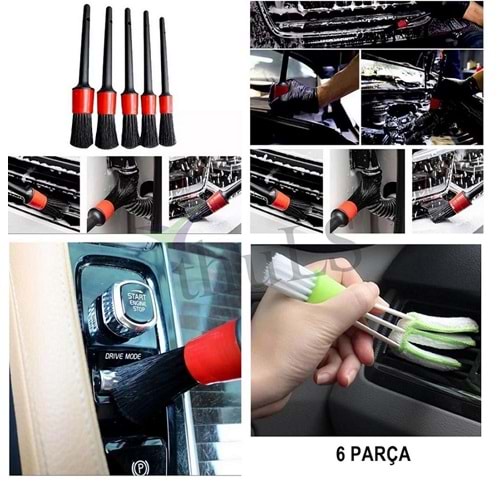 ARAÇ İÇİ TEMİZLEME FIRÇA SETİ 6 PRÇ.