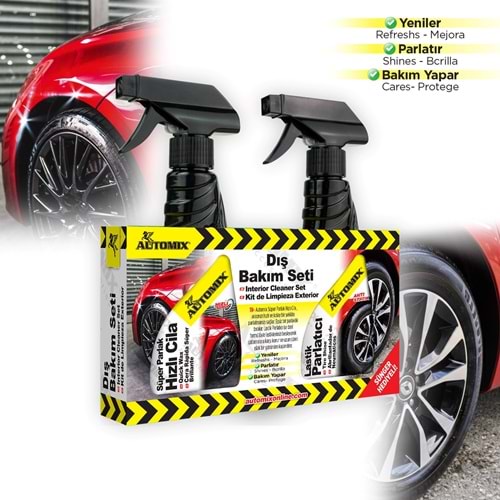 AUTOMIX ARAÇ DIŞ BAKIM SETİ (HIZLI CİLA&LASTİK PARLATICI)