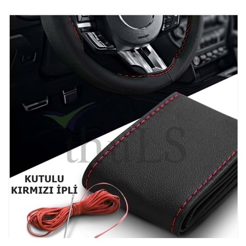 DİKME D.KILIFI PEDSİZ DÜZ SİYAH KIRMIZI İPLİ