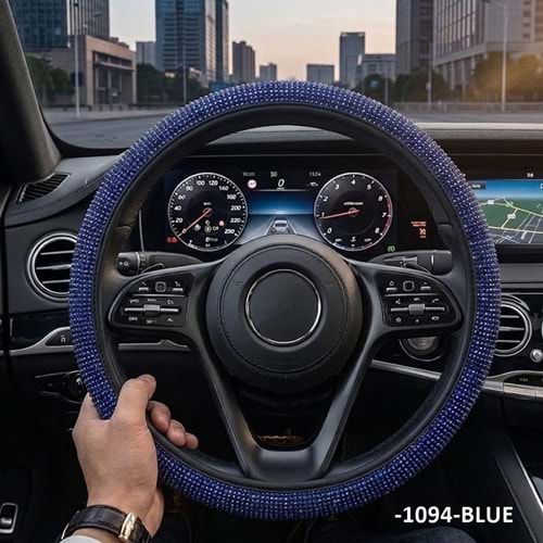 DİREKSİYON KILIFI GEÇME 37-38 CM. -1094-BLUE KRİSTAL TAŞLI