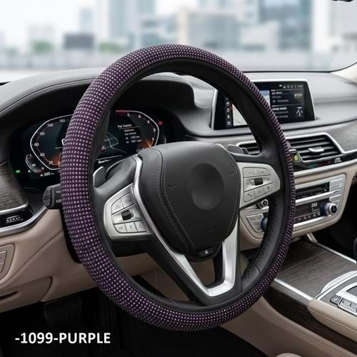 DİREKSİYON KILIFI GEÇME 37-38 CM. -1099-PURPLE MOR KRİSTAL TAŞLI