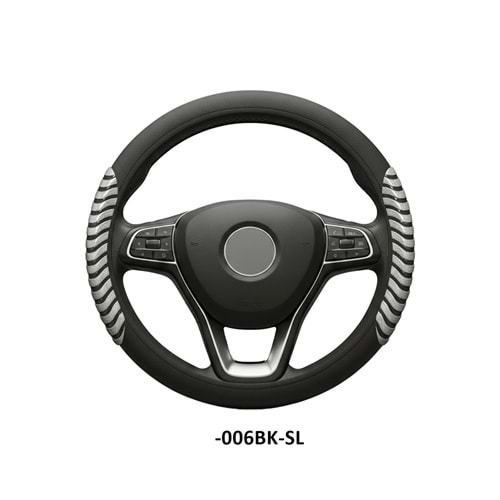 DİREKSİYON KILIFI GEÇME 38 CM. -006BK-SL SİYAH GRİ