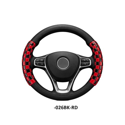 DİREKSİYON KILIFI GEÇME 38 CM. -026BK-RD SİYAH KIRMIZI