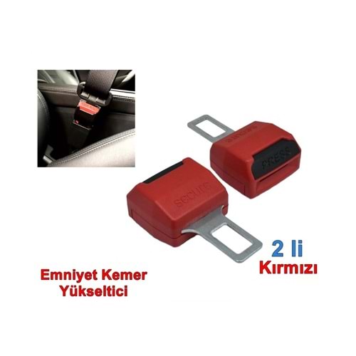 EMNİYET KEMER TOKASI YÜKSELTİCİ 1.KALİTE KIRMIZI
