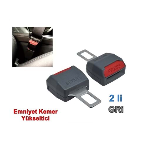 EMNİYET KEMER TOKASI YÜKSELTİCİ 1.KALİTE GRİ