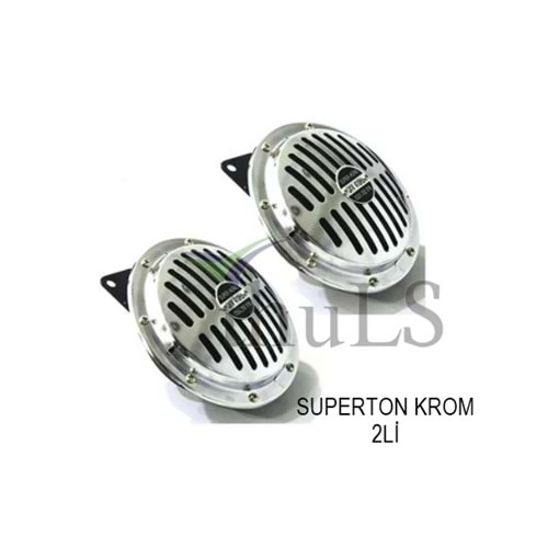 SÜPER TON İKİLİ KROM KORNA 12V MAVİ KUTU