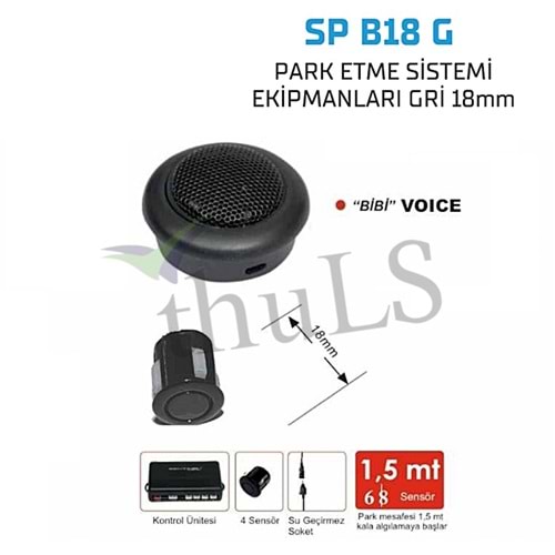 PARK SENSÖRÜ SESLİ GRİ 18 MM. SPB18G