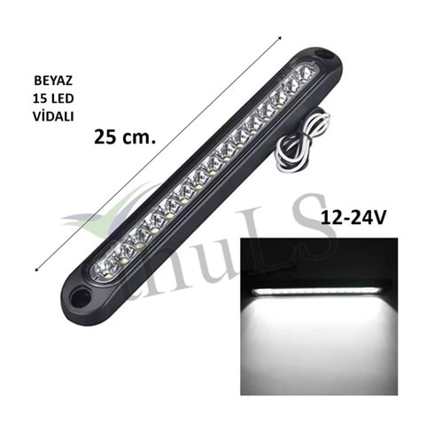 GÜNDÜZ LEDİ VİDALI G82 25 CM. 12V/24V BEYAZ