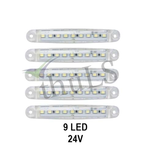 PARMAK LED 24V 9 LED BEYAZ 5Lİ PAKET