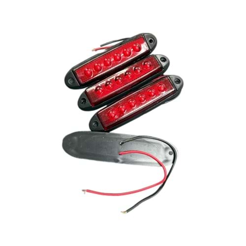 PARMAK LED KAFESLİ 12V 6 LED 4LÜ PAKET KIRMIZI