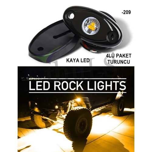 OFFROAD ARAÇ ALTI KAYA -209 9 LED 4LÜ 12V TURUNCU