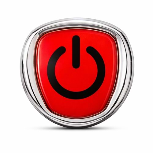 POWER LOGO KIRMIZI ZEMİN SİYAH YAZI 3D KROM ÇERÇEVELİ