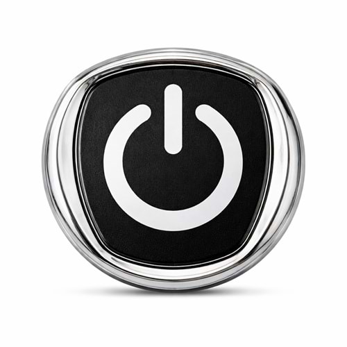 POWER LOGO SİYAH ZEMİN BEYAZ YAZI 3D KROM ÇERÇEVELİ