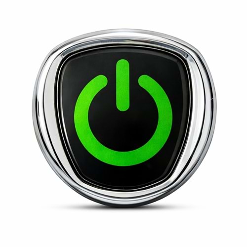 POWER LOGO SİYAH ZEMİN YEŞİL YAZI 3D KROM ÇERÇEVELİ
