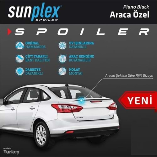 SPOILER SUNPLEKS FORD FOCUS 3-4 SD. 2015-2019 PIANO BLACK