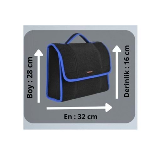 THULS BAGAJ ÇANTASI MİDİ SİYAH-MAVİ BİYE