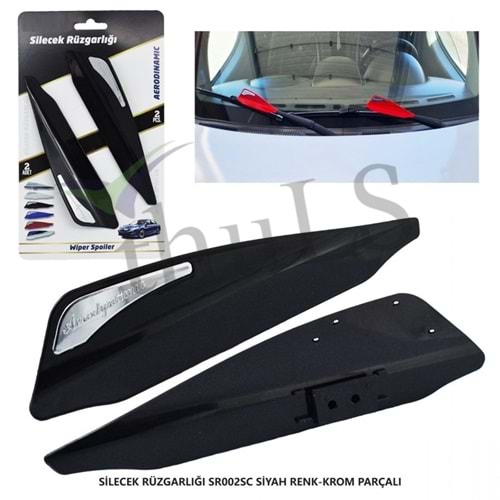 SİLECEK RÜZGARLIĞI SİYAH KROM PARÇALI