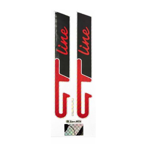 3D CAR STICKER GT LINE KIRMIZI-SİYAH