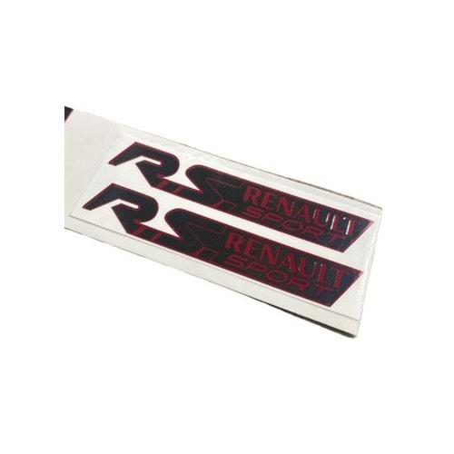 3D CAR STICKER RS RENAULT SPORT KIRMIZI-SİYAH