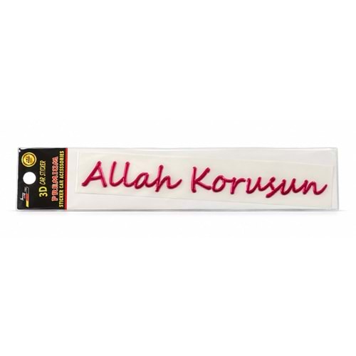 3D CAR STICKER ALLAH KORUSUN PARLAK KABARTMALI