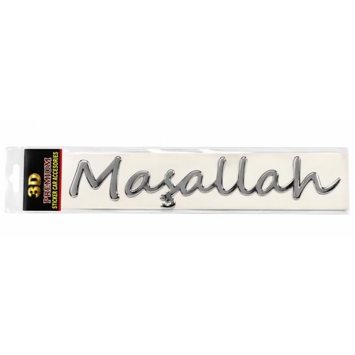 3D CAR STICKER MAŞALLAH GÜMÜŞ KABARTMALI