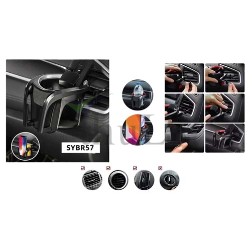 TELEFONLUK+BARDAKLIK TUTUCU -57 GRİ-SİYAH