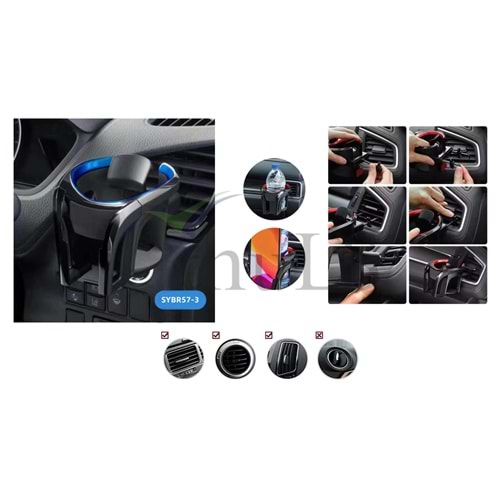 TELEFONLUK+BARDAKLIK TUTUCU -57-3 MAVİ-SİYAH