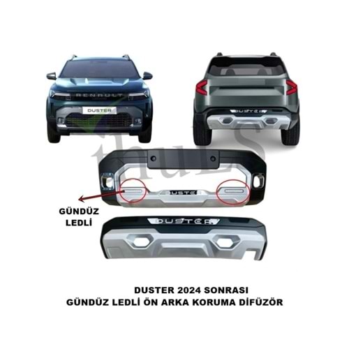 RENAULT DUSTER 2024- LEDLİ ÖN-ARKA KORUMA SET