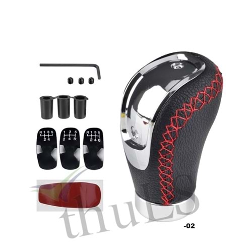 VİTES TOPUZU NUMARALI 3 MODEL -02 SİYAH-KIRMIZI DİKİŞLİ