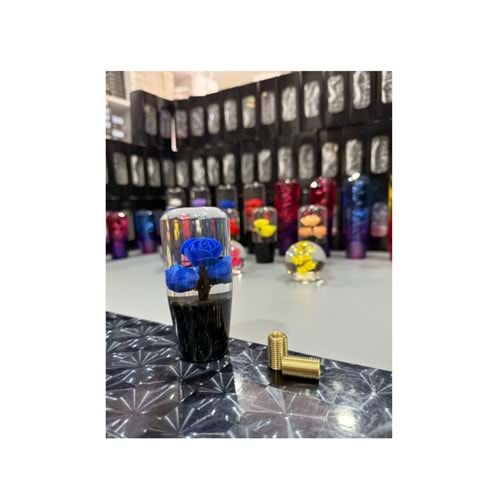 VİTES TOPUZU VT07 10 CM. MAVİ ÇİÇEKLİ