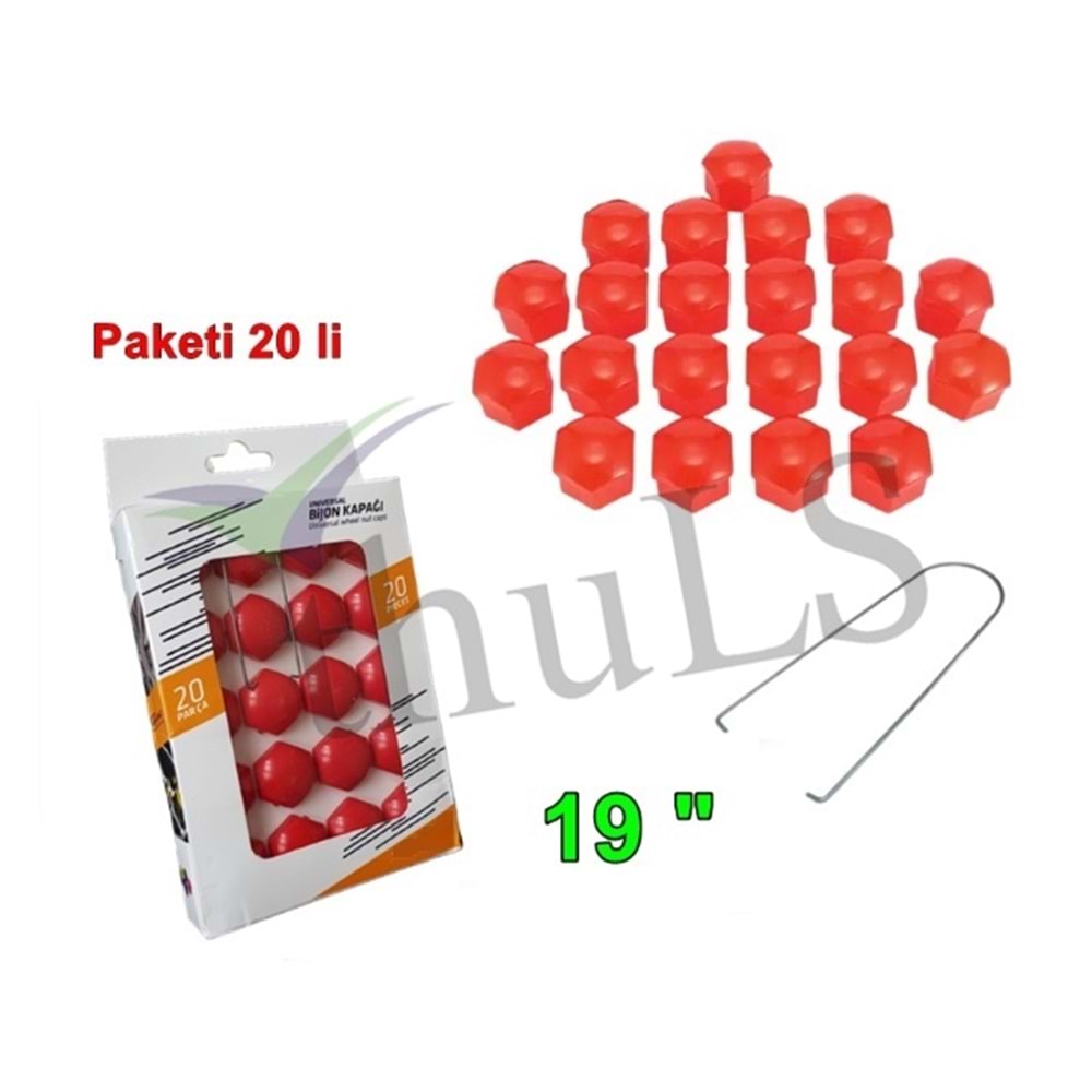 BİJON KAPAĞI 20Lİ KÖŞELİ 19 KIRMIZI