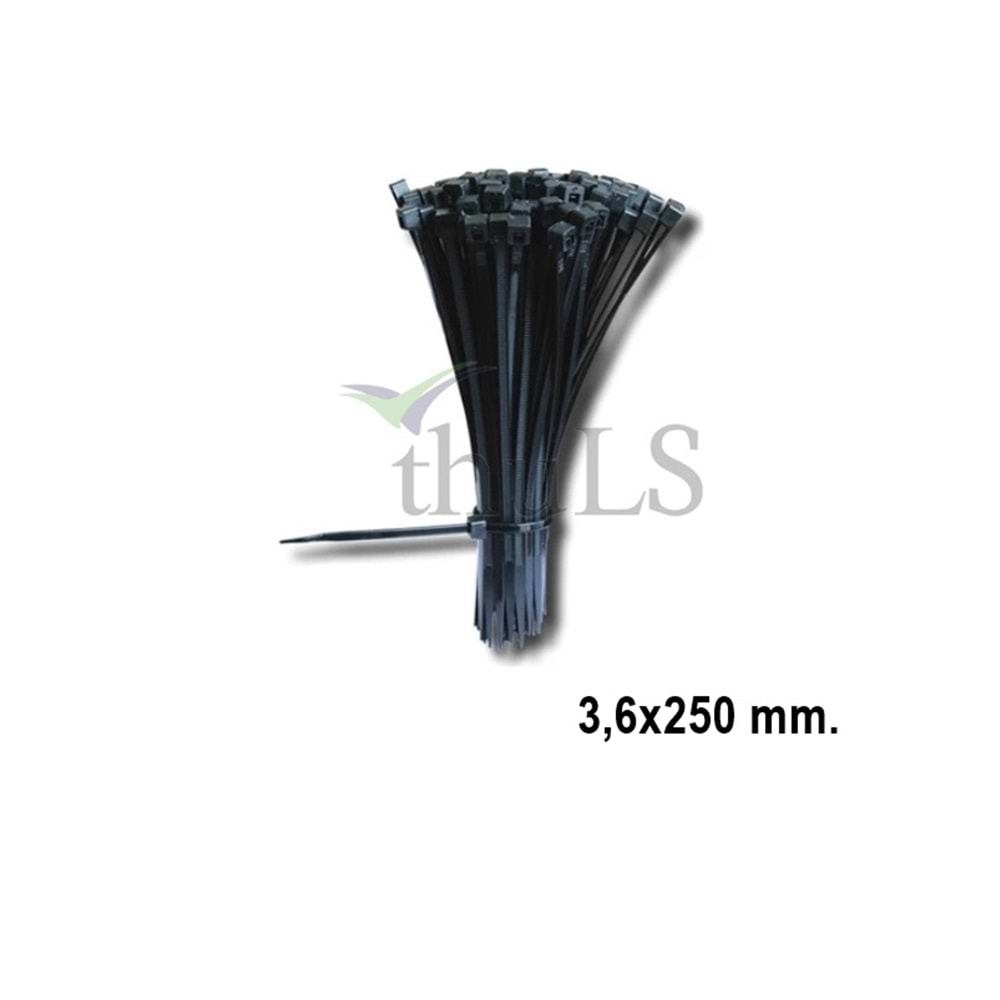 KABLO BAĞI 3,6X250 MM. SİYAH (100LÜ)