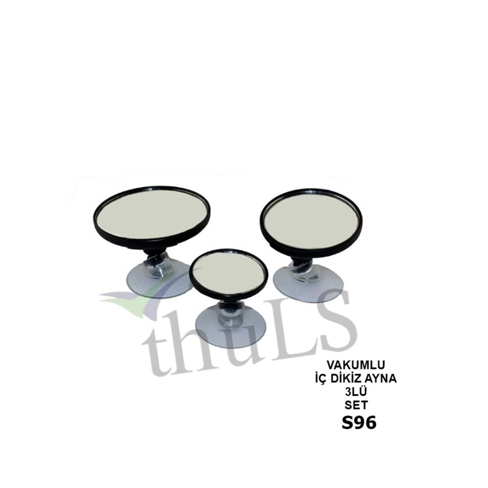 AYNA SETİ 3LÜ YUVARLAK SİYAH S96