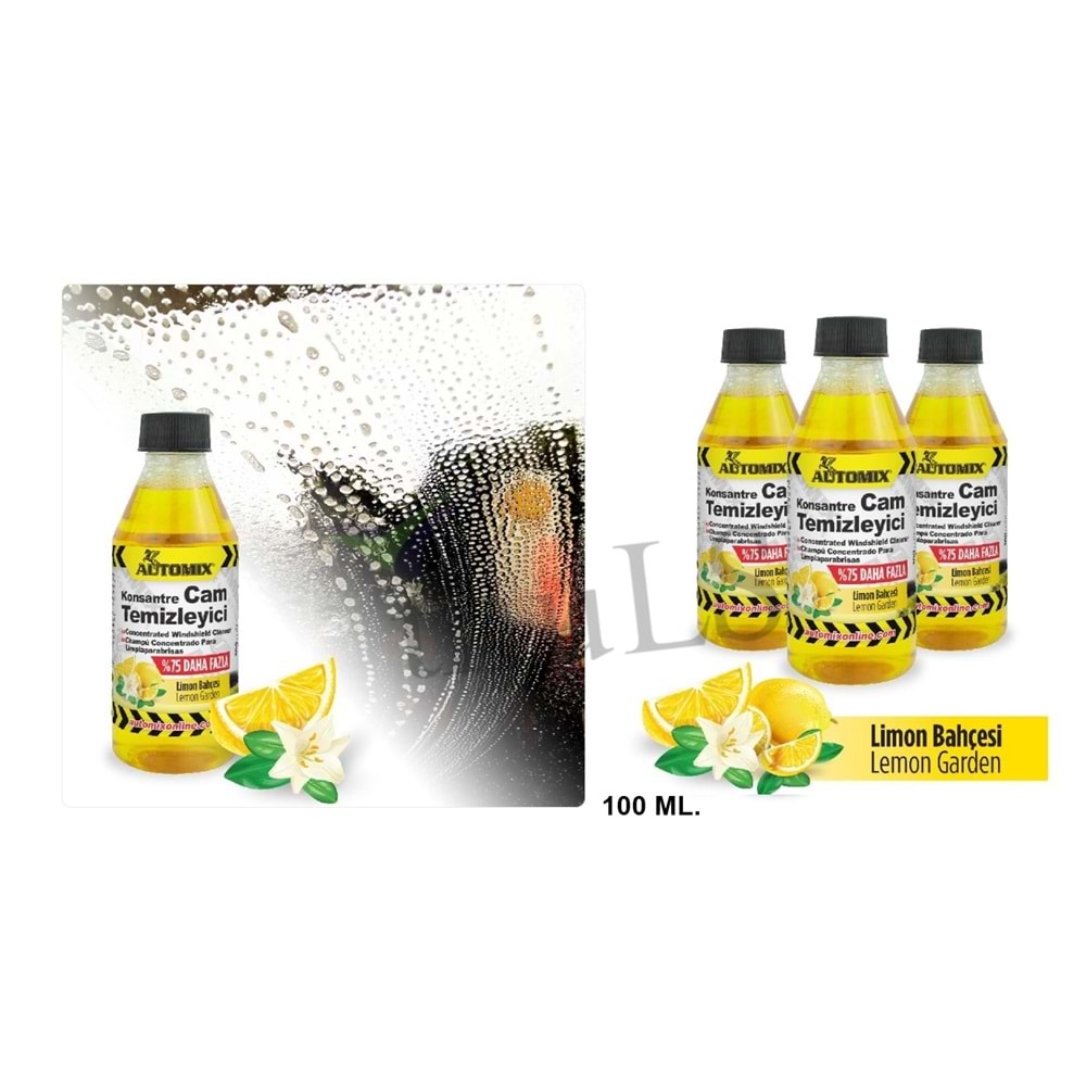 AUTOMIX KONSANTRE CAM SUYU 100 ML. TAZE LİMON