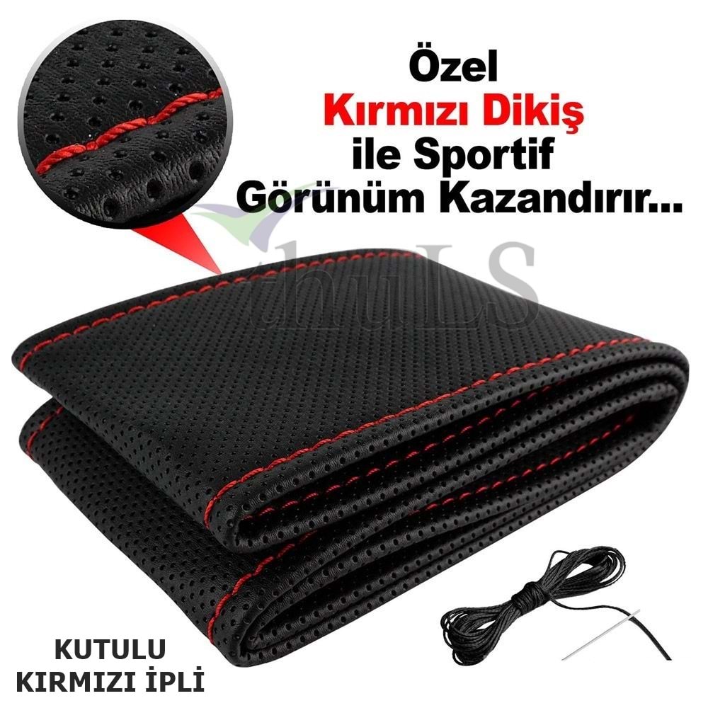 DİKME D.KILIFI PEDSİZ -132 DELİKLİ SİYAH KIRMIZI İPLİ