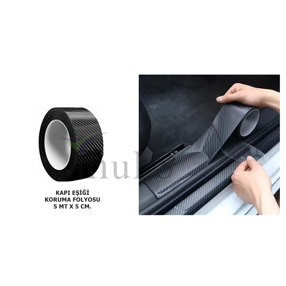 KAPI EŞİĞİ KORUMA FOLYOSU SİYAH -315 KARBON DESENLİ