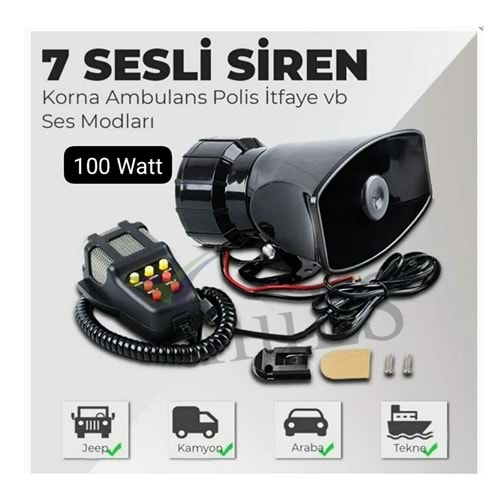 SİREN -150 7 SESLİ MİKROFONLU 100W