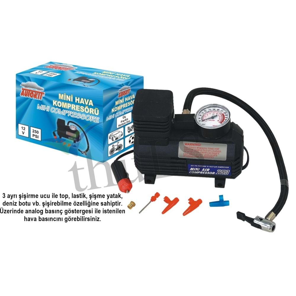 AUTOKIT KOMPRESÖR UFAK TİP SAATLİ KUTULU -355