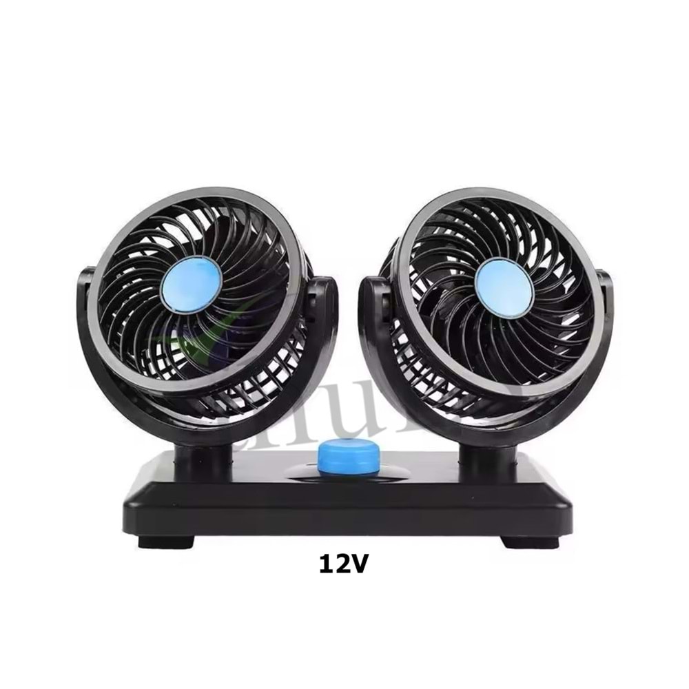 VANTİLATÖR ÇİFT BAŞLIKLI -54 12V SİYAH